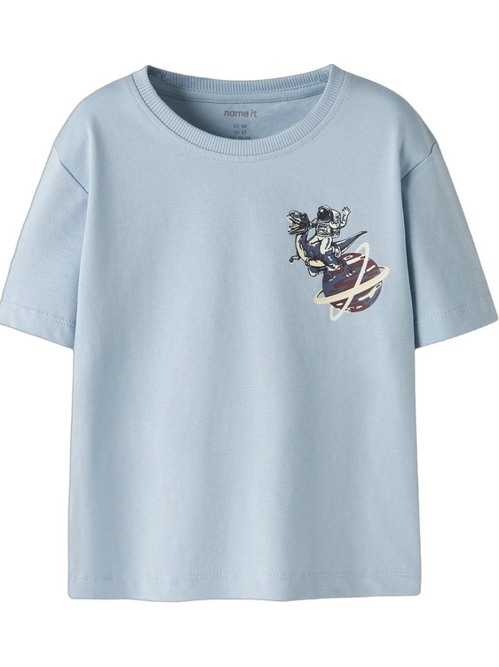 Name It Space Dino Παιδικό T-Shirt Κοντομάνικο Γαλάζιο 13241567
