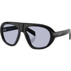 Prada PRC05S 16K30X Ανδρικά Γυαλιά Ηλίου Μάσκα Κοκάλινα Μαύρα με Μαύρο Φακό