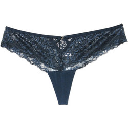Cottonhill Γυναικείο Sexy String με Δαντέλα Πετρόλ CH4534