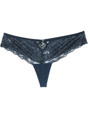 Cottonhill Γυναικείο Sexy String με Δαντέλα Πετρόλ CH4534