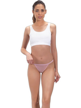 Cottonhill Γυναικείο Sexy String με Δαντέλα Ροζ CH4348