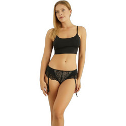 Norddiva Γυναικείο Sexy String με Δαντέλα Μαύρο