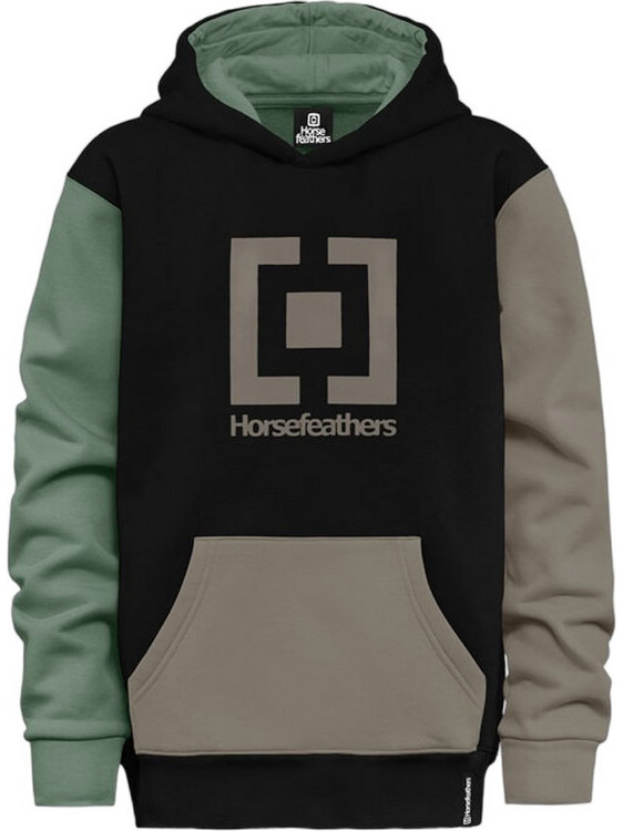 Horsefeathers Leader Παιδικό Φούτερ με Κουκούλα Μαύρο Πράσινο Mint