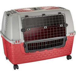 Bama Easy Tour Κλουβί Μεταφοράς Σκύλου 88x52x60cm Γκρι Κόκκινο