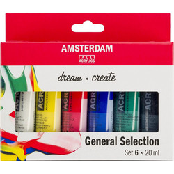 Royal Talens Amsterdam Σετ Ακρυλικά Χρώματα Ζωγραφικής 20ml 6τμχ