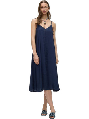 Vero Moda Josie Midi Καλοκαιρινό Καθημερινό Φόρεμα Navy Μπλε 10303398