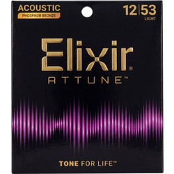 Elixir Strings Attune 21027 Σετ 6 Χορδές Ακουστικής Κιθάρας Phosphor Bronze 11-52" Medium Tension