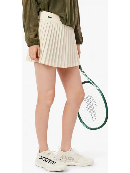 Lacoste Μίνι Φούστα Υφασμάτινη Πλισέ Μπεζ JF8594-AI1