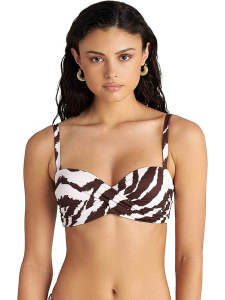 BLU4U Bikini Top Strapless Animal Print Καφέ Λευκό 26366565D-18