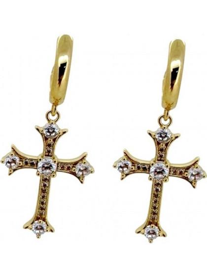 RO Accessories Γυναικεία Σκουλαρίκια Κρεμαστά Xρυσά E1218