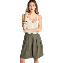 Funky Buddha Γυναικείο Καλοκαιρινό Crop Top Πλεκτό Λευκό FBL013-134-17