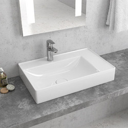 Karag INFINITY 6160 Επικαθήμενος Κρεμαστός Νιπτήρας Μπάνιου Πορσελάνης 60x38x11cm Λευκός