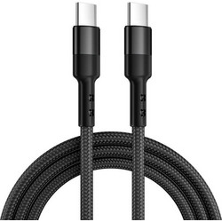 Caruba Braided USB-C to USB-C 60W 1m Black 8718485022197
