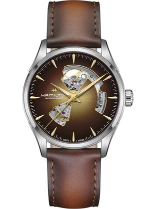 Hamilton Jazzmaster Ανδρικό Ρολόι Αυτόματο με Καφέ Δερμάτινο Λουράκι H32705501