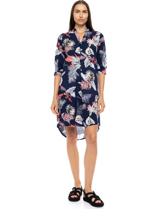Pink Label Mini Καλοκαιρινό Καθημερινό Φόρεμα Μεταξωτό Navy Μπλε B424