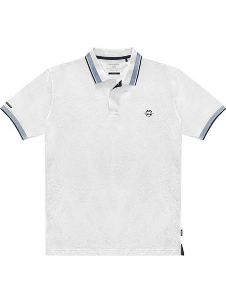 Double Ανδρική Μπλούζα Polo Κοντομάνικη Λευκή PS-3077