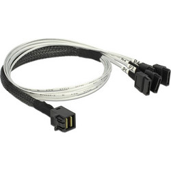 DeLOCK 83392 Καλώδιο Σκληρού Δίσκου mini SAS to 3 x 7-Pin SATA III 0.5m Black Transparent