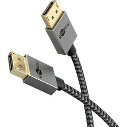 Goobay Καλώδιο DisplayPort 2.1 to DisplayPort Male Braided 2m Grey 77445