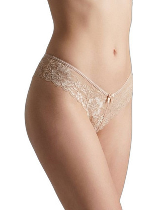 Milena By Paris Γυναικείο Sexy Brazil με Δαντέλα Μπεζ 8552