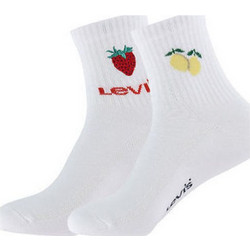 Levi's Cut Fruit Βαμβακερές Ανδρικές Κάλτσες Κοντές με Σχέδια Λευκές 2Pack 701238464-001