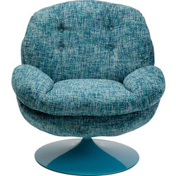 Kare Design Πολυθρόνα Relax Περιστρεφόμενη Μπλε Cosy