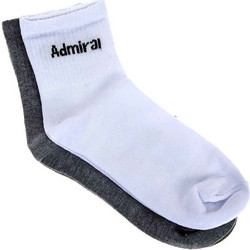 Admiral Ανδρικές Κάλτσες Κοντές Ανθρακί Λευκές 2Pack 2921900005-23