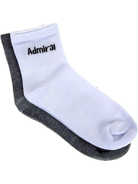 Admiral Ανδρικές Κάλτσες Κοντές Ανθρακί Λευκές 2Pack 2921900005-23