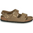 Birkenstock Milano Big Buckle Δερμάτινα Γυναικεία Σανδάλια Ανατομικά Καφέ 1031782