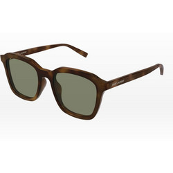 Saint Laurent SL457 008 Ανδρικά Γυαλιά Ηλίου Τετράγωνα Κοκάλινα Καφέ με Πράσινο Φακό