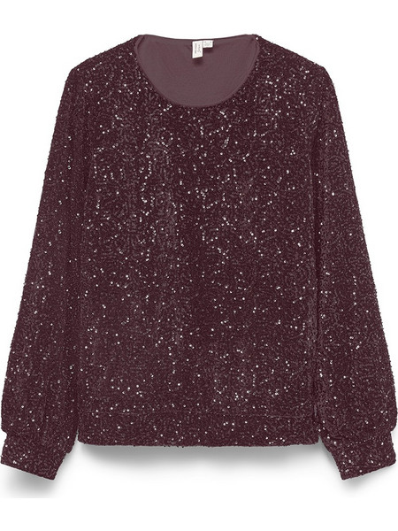 Vero Moda Γυναικείο Χειμερινό Top με Παγιέτες Μπορντό 10338090