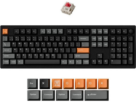 Keychron P6 Ultra 8K Ασύρματο Μηχανικό Gaming Πληκτρολόγιο με Keychron Silk POM Red Διακόπτες RGB Black