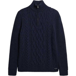Superdry Ανδρική Πλεκτή Μπλούζα με Φερμουάρ Μπλε M6110639A-17G
