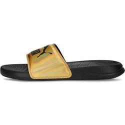 Puma Popcat 2.0 Γυναικείες Παντόφλες Καλοκαιρινές Αντιολισθητικές Κολυμβητηρίου Μαύρες Χρυσές 391014-02