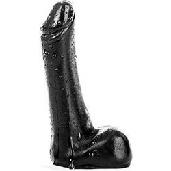 All Black Mini Ρεαλιστικό Dildo με Βεντούζα & Όρχεις 9cm Μαύρο
