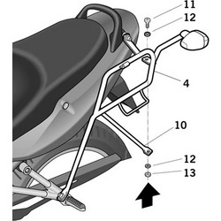 Shad S0GS61SF Πλαϊνές Βάσεις Αποσκευών Μηχανής για Suzuki Bandit 650 '09-'11