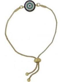 RO Accessories Γυναικείο Βραχιόλι Αλυσίδα με Ματάκι Xρυσό BR188