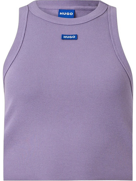 Hugo Boss Γυναικείο Καλοκαιρινό Crop Top Ριπ Λιλά 50511450-521