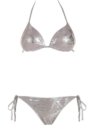 Gsecret Bikini Set Τριγωνάκι με Ενίσχυση Ασημί 6211-37871