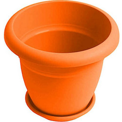 Micplast No82 Γλάστρα Εξωτερικού Χώρου Στρογγυλή Πλαστική Πορτοκαλί 30x25cm