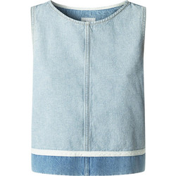 Pepe Jeans Bowie Γυναικείο Καλοκαιρινό Crop Top Τζιν Γαλάζιο PL305122-000