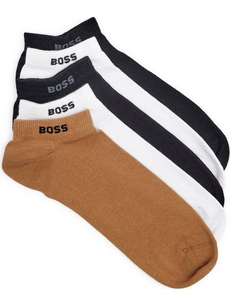 Hugo Boss Ανδρικές Κάλτσες Κοντές Λευκές Μαύρες Ταμπά 5Pack 50493197-972