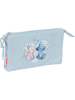 Safta Stitch & Angel Κασετίνα με 3 Θήκες Γαλάζια 812602744