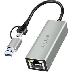 LogiLink UA0238B Ενσύρματος Ethernet USB-C Αντάπτορας Δικτύου 1Gbps