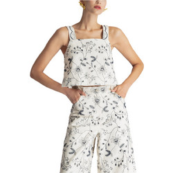 Moutaki Γυναικείο Καλοκαιρινό Crop Top Λευκό 26.01.29