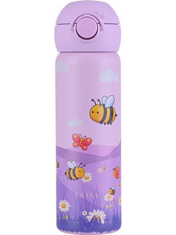 Estia Wonder Bottle Save Τhe Aegean Garden Friends Παιδικό Παγούρι Θερμός BPA Free με Καλαμάκι Λιλά 500ml