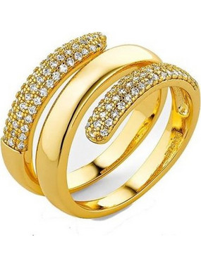 Vogue Γυναικείο Δαχτυλίδι Τρίβερο Xρυσό 0120111