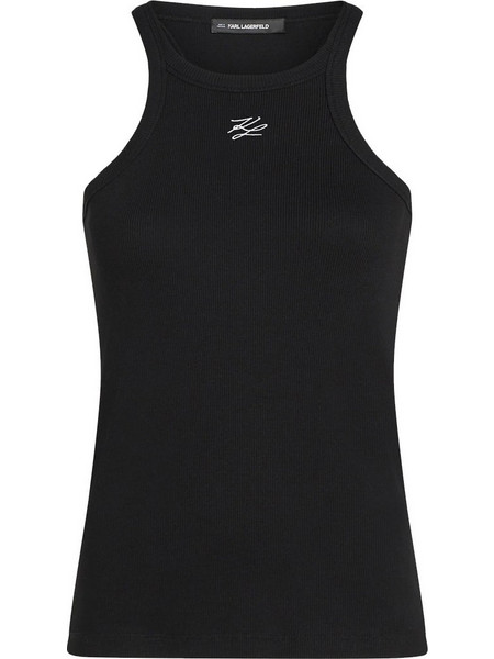 Karl Lagerfeld Γυναικείο Καλοκαιρινό Top Ριπ Μαύρο B2W17003-998