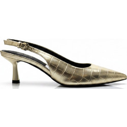 Corina Γόβες Slingback Δερμάτινες με Λεπτό Χαμηλό Τακούνι Χρυσές M4696