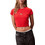 Calvin Klein Γυναικείο Καλοκαιρινό Crop Top Ριπ Πορτοκαλί LV047AB802-TNC