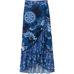 Desigual Μακριά Φούστα Υφασμάτινη Ψηλόμεση Μπλε 21SWFW20-5000